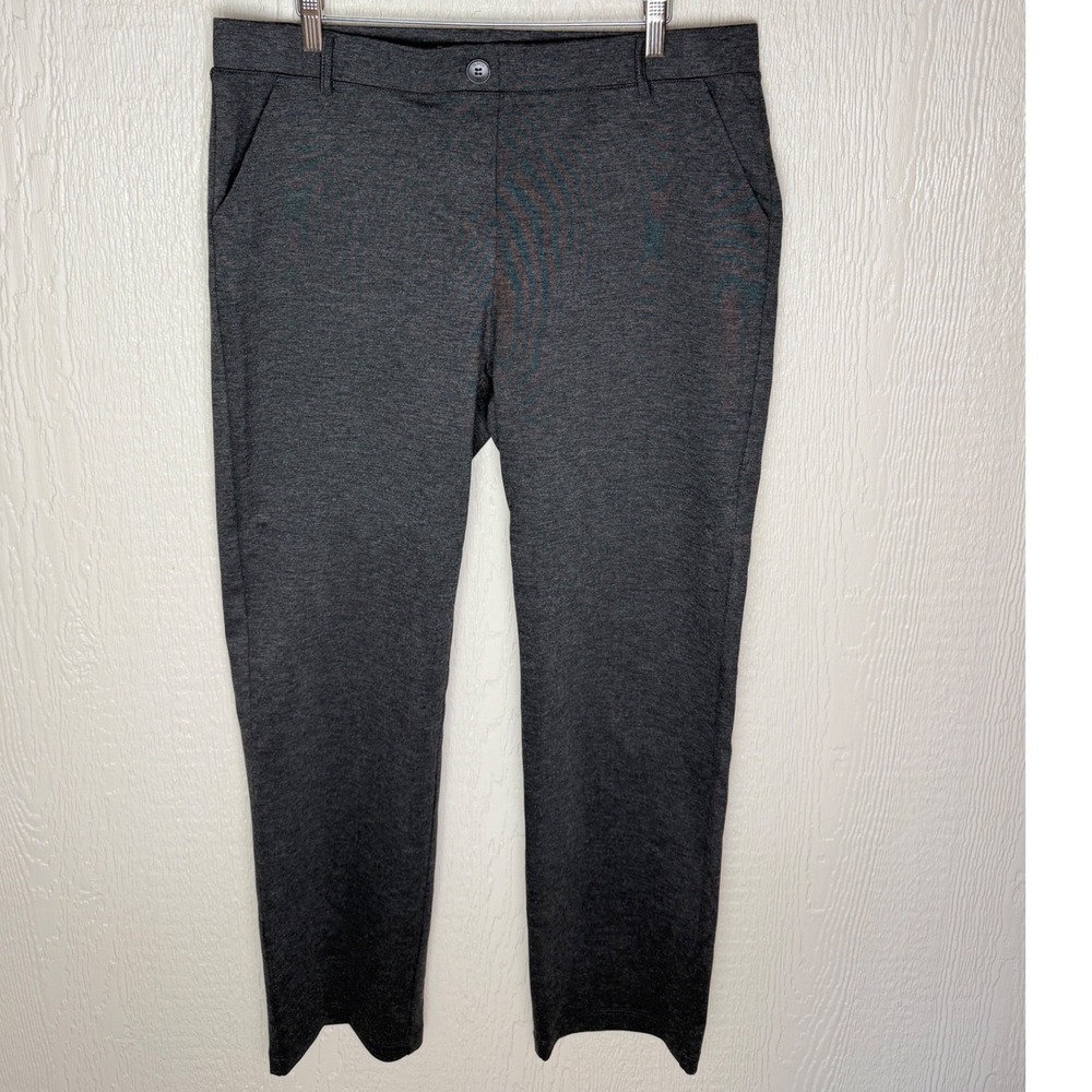 Tapata Womens XL 16 Charcoal Gray Heather Stretch Ponte Straight Leg Dress Pants